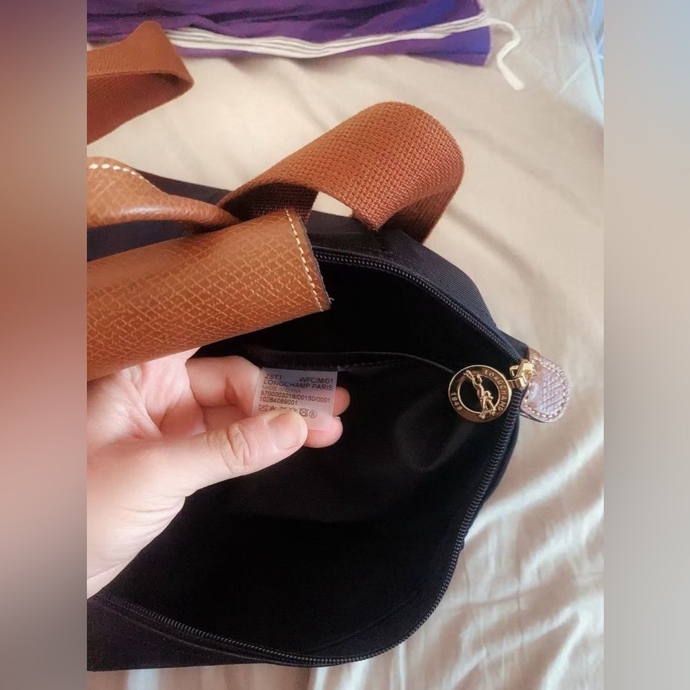Longchamp Le Pliage Original Medium Backpack Recycled Canvas black - Picture 10 of 12